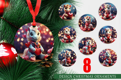 Ornament Valentine Cute Horse Sublimation artnoy 