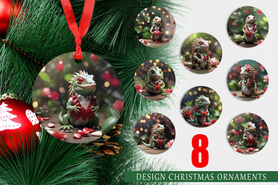 Ornament Valentine Cute Iguana Sublimation artnoy 