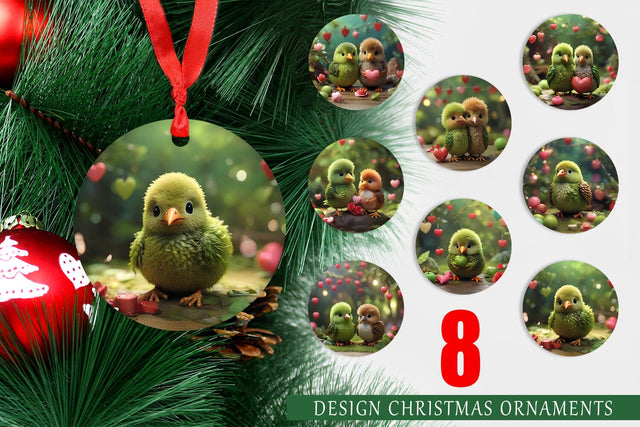 Ornament Valentine Cute Kiwi Bird Sublimation artnoy 