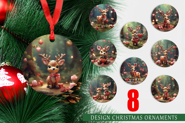 Ornament Valentine Deer Sublimation artnoy 