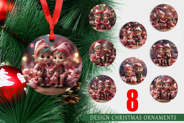 Ornament Valentine Elves Sublimation artnoy 