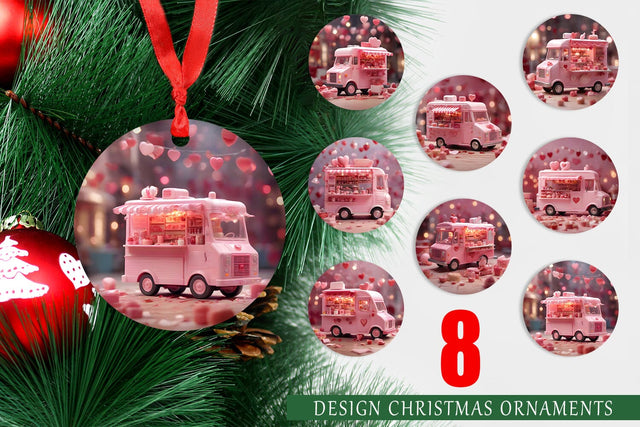 Ornament Valentine Food Truck Sublimation artnoy 