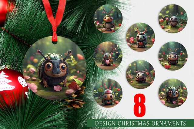 Ornament Valentine Forest Beetle Sublimation artnoy 