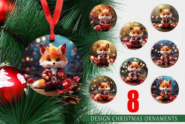 Ornament Valentine Fox Sublimation artnoy 