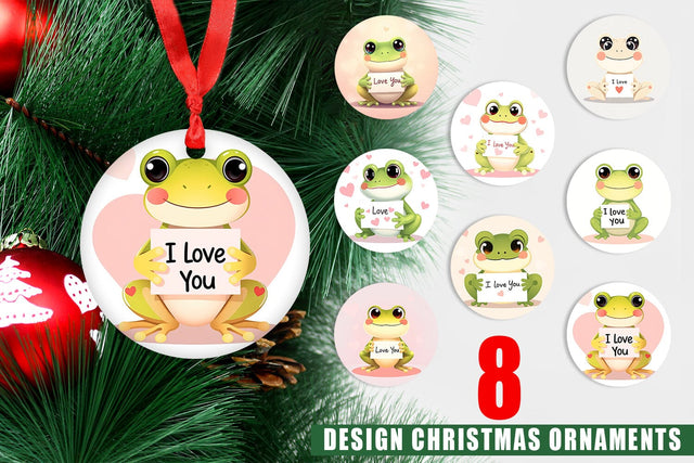 Ornament Valentine Frog Cartoon Sublimation artnoy 