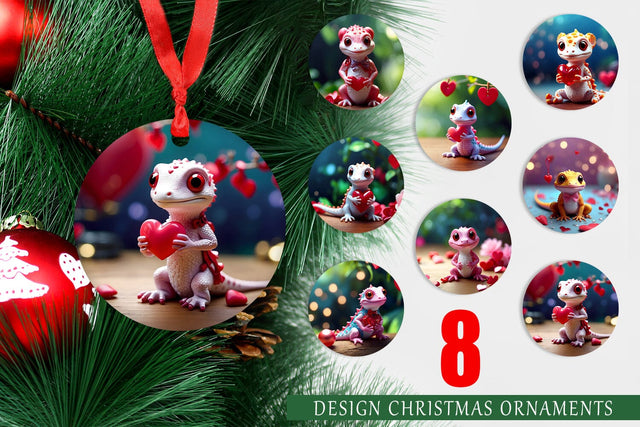 Ornament Valentine Gecko Sublimation artnoy 