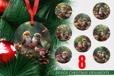 Ornament Valentine Hummingbird Sublimation artnoy 