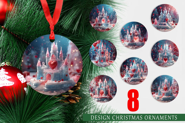 Ornament Valentine Ice Castle Sublimation artnoy 