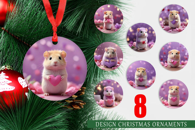 Ornament Valentine Lilac Gerbil Sublimation artnoy 