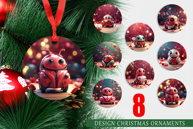 Ornament Valentine Love Bug Sublimation artnoy 