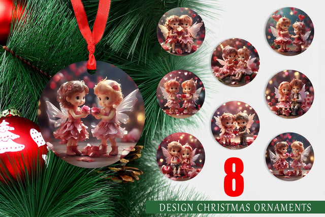 Ornament Valentine Love Fairies Sublimation artnoy 