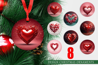 Ornament Valentine Love Heart Sublimation artnoy 