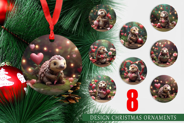 Ornament Valentine Pangolin Sublimation artnoy 