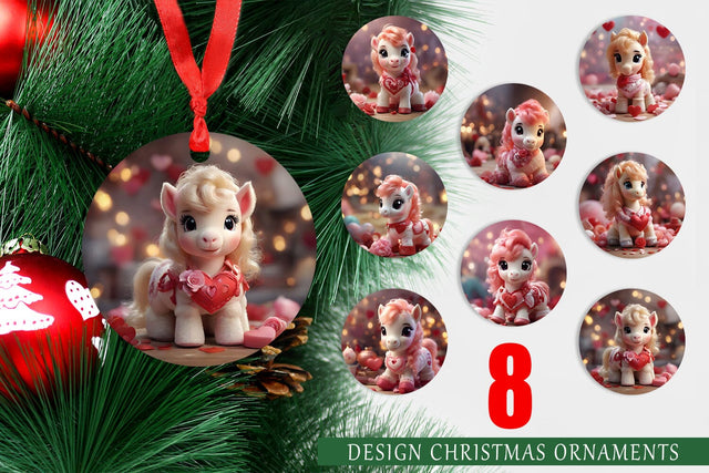 Ornament Valentine Poni Shetland Sublimation artnoy 