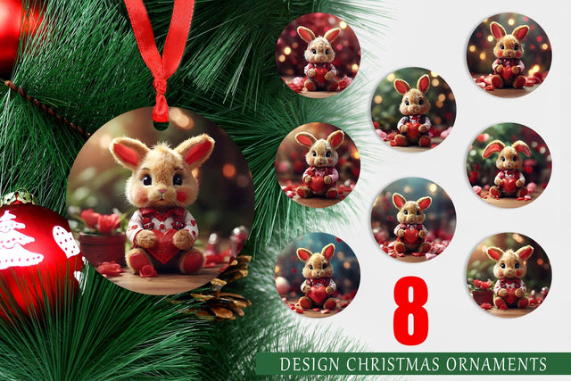 Ornament Valentine Rabbit Sublimation artnoy 