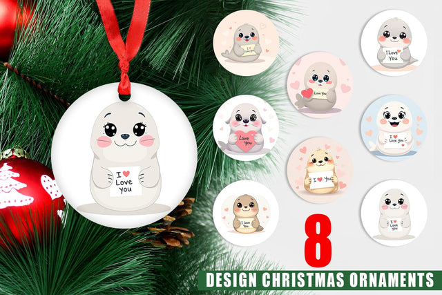 Ornament Valentine Seal Cartoon Sublimation artnoy 