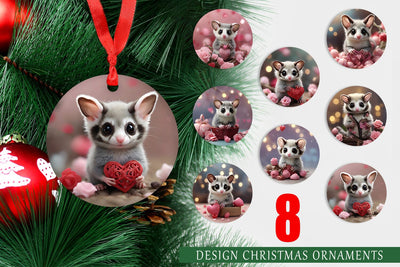Ornament Valentine Sugar Glider Sublimation artnoy 