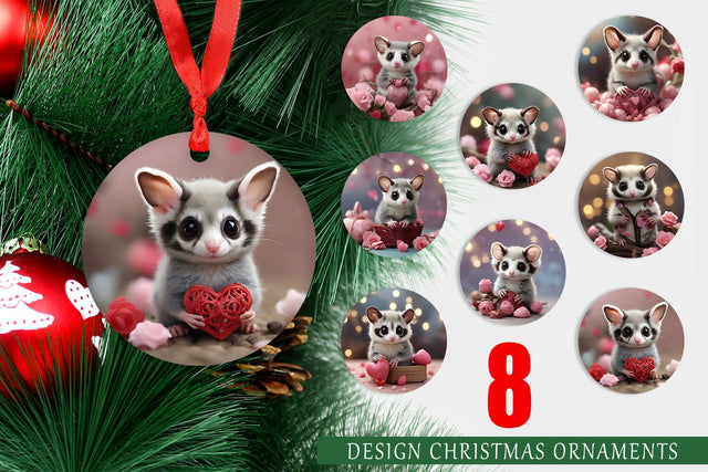 Ornament Valentine Sugar Glider Sublimation artnoy 