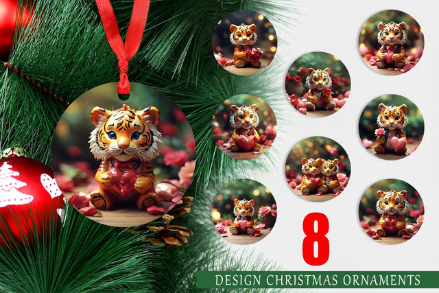 Ornament Valentine Tiger Sublimation artnoy 