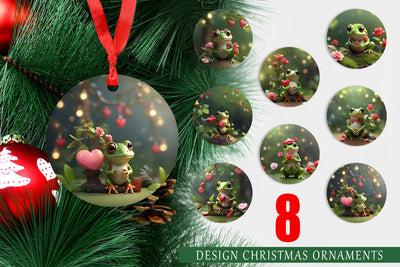 Ornament Valentine Tree Frog Sublimation artnoy 