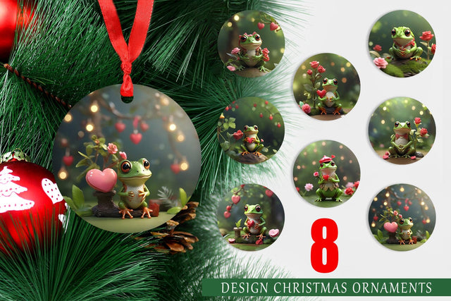 Ornament Valentine Tree Frog Sublimation artnoy 