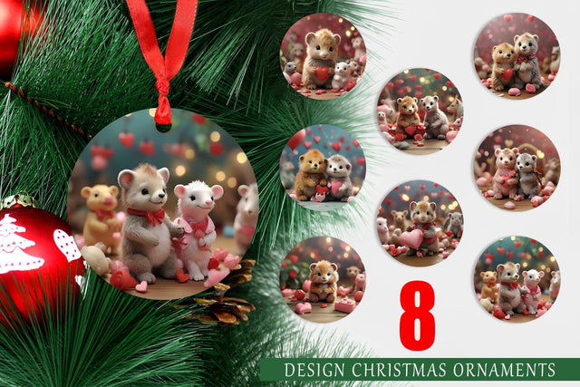 Ornament Valentine Zoo Animals Sublimation artnoy 