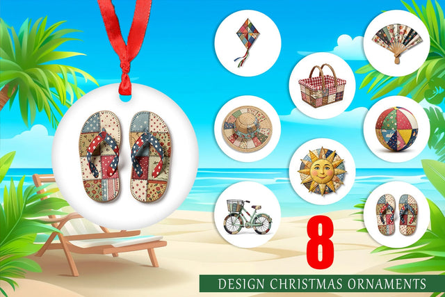 Ornament Vibrant Summer Play Patchwork Sublimation artnoy 