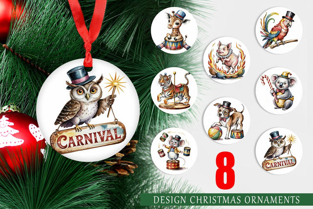 Ornament Vintage Animal Circus Sublimation artnoy 
