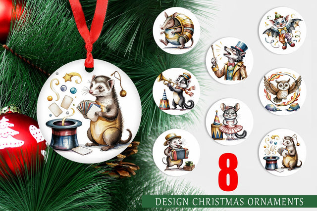 Ornament Vintage Animal Circus Sublimation artnoy 