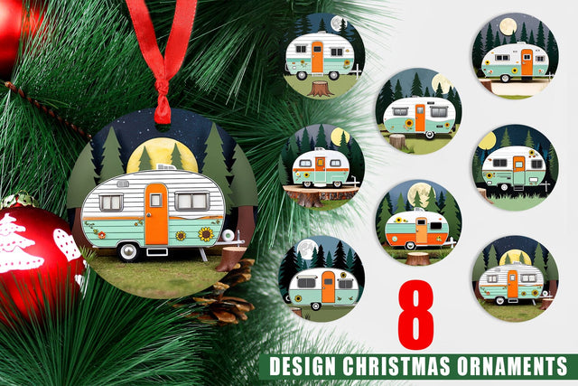 Ornament Vintage Campervan Sublimation artnoy 