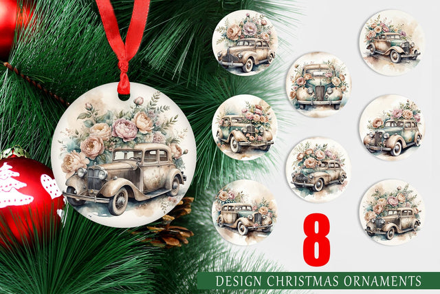 Ornament Vintage Car Sublimation artnoy 