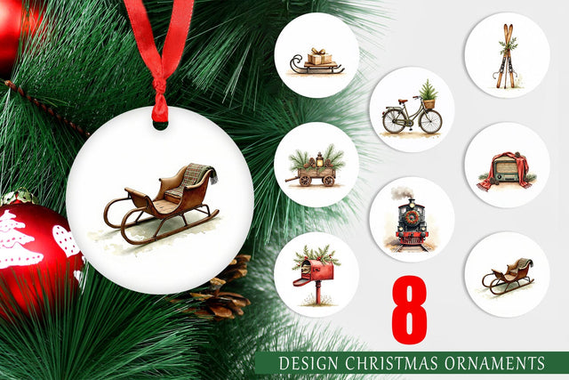 Ornament Vintage Christmas Journey Sublimation artnoy 