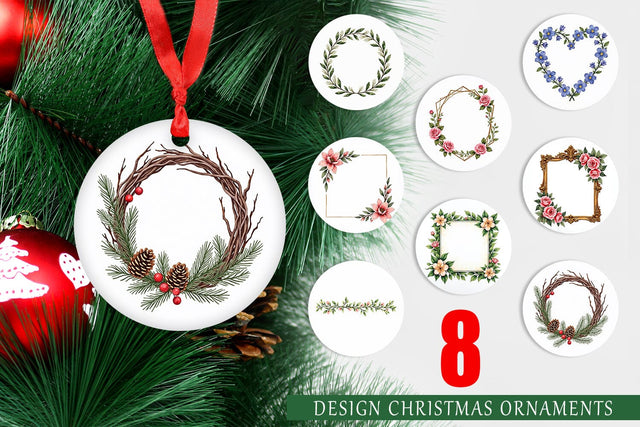 Ornament Vintage Floral Frames and Wreaths Sublimation artnoy 