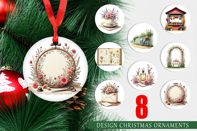 Ornament Vintage Flowers Sublimation artnoy 