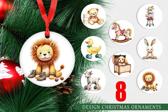 Ornament Vintage Toy Animals Sublimation artnoy 