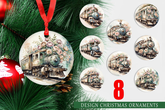 Ornament Vintage Train Sublimation artnoy 