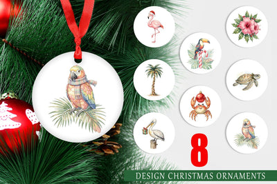 Ornament Vintage Tropical Holiday Animal Sublimation artnoy 