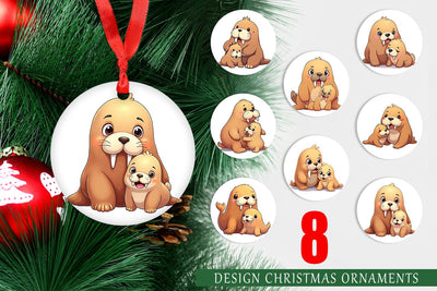 Ornament Walrus Mother's Day Sublimation artnoy 