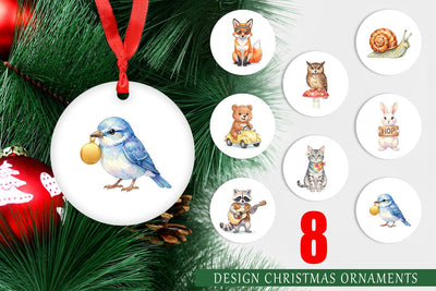 Ornament Watercolor 70s Groovy Animal Hippie Sublimation artnoy 