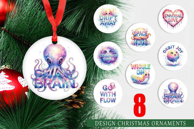 Ornament Watercolor Alien Quote Sublimation artnoy 