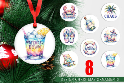 Ornament Watercolor Anti Social Beach Quotes Sublimation artnoy 