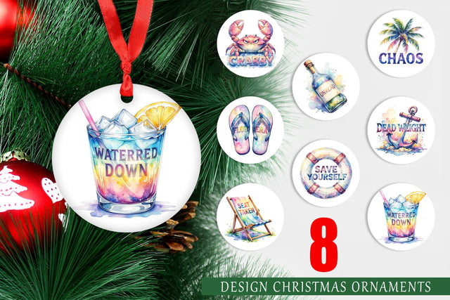 Ornament Watercolor Anti Social Beach Quotes Sublimation artnoy 