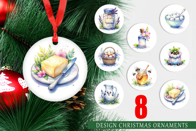 Ornament Watercolor Baking Essentials Sublimation artnoy 