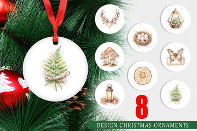 Ornament Watercolor Boho Woodland Nature Ephemera Sublimation artnoy 