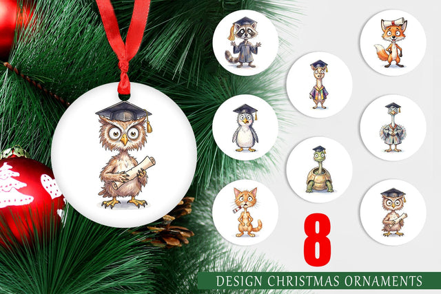 Ornament Watercolor Chaotic Animal Graduation Sublimation artnoy 