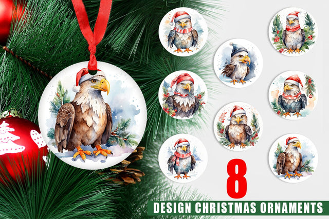 Ornament Watercolor Christmas Eagle Sublimation artnoy 