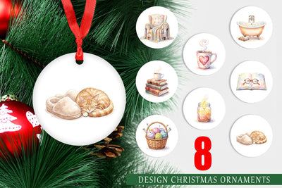 Ornament Watercolor Cozy Mom Relaxation Art Sublimation artnoy 