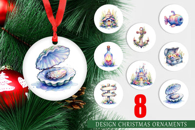 Ornament Watercolor Cute Ocean Objects Sublimation artnoy 
