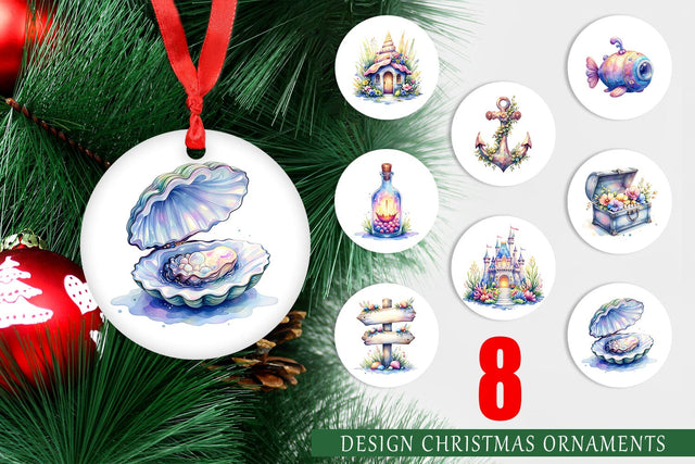 Ornament Watercolor Cute Ocean Objects Sublimation artnoy 