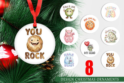 Ornament Watercolor Cute Ugly Momster Quotes Sublimation artnoy 
